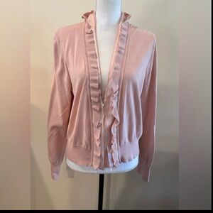 Apt. 9 Pink Ruffle Cardigan